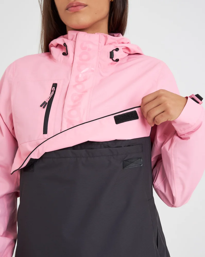 Jaqueta Anorak Impermeável Feminina Snow Galapagos - Rosa e Preto - Imagem 1