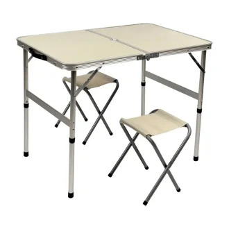 Alu Mesa Dobravel Trail 2 Banquetas Aluminio Kala