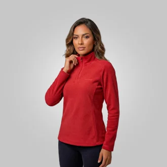 Blusa Fleece Half Bordo Acampar