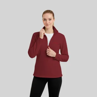 Blusa Fleece Half Zip Hike Feminina Acampar - Bordô