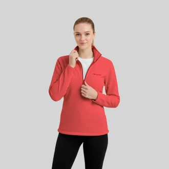 Blusa Fleece Half Zip Hike Feminina Acampar - Goiaba