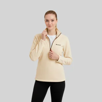 Blusa Fleece Half Zip Hike Feminina Acampar - Off White