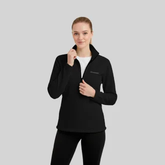 Blusa Fleece Half Zip Hike Feminina Acampar - Preto