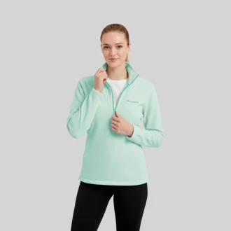 Blusa Fleece Half Zip Hike Feminina Acampar - Verde Água