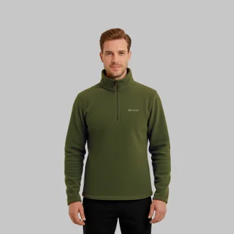Blusa Fleece Half Zip Hike Térmica Masculino Verde Acampar