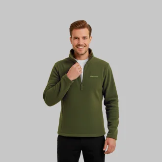 Blusa Fleece Half Zip Hike Térmica Masculino Verde Acampar