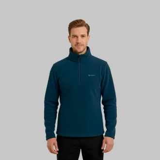 Blusa Fleece Half Zip Trekk Keep Warm Azul Marinho Acampar