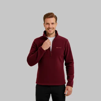 Blusa Fleece Half Zip Trekk Keep Warm Bordo Acampar