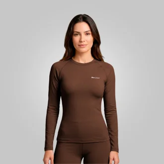 Blusa Segunda Pele Feminina Acampar Thermo Marrom