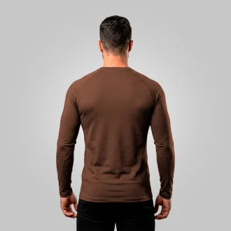 Blusa Segunda Pele Masculina Acampar Térmica Marrom