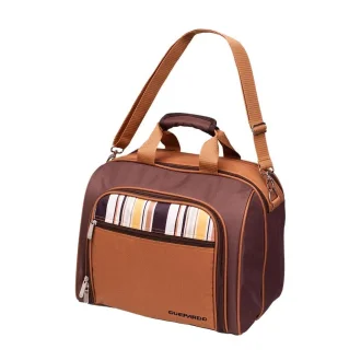 Bolsa Térmica Com Kit Picnic 17L Marrom Guepardo - Marrom