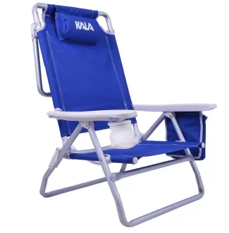 Cadeira Praia Aluminio Azul Kala
