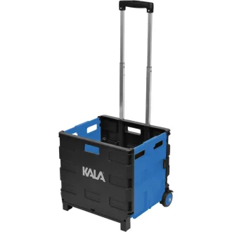 Caixa Plástica Dobrável Com Rodas Kala - Preto E Azul