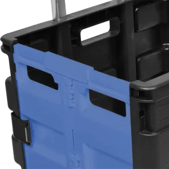 Caixa Plástica Dobrável Com Rodas Kala - Preto E Azul