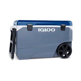 Caixa Térmica Igloo Com Rodas Latitude 90Qt 85L - Azul - Azul E Cinza