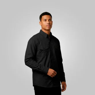 Camisa De Pesca Manga Longa Masculino Uv50 Preto Acampar