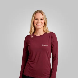 Camisa Dry Uv50+ Manga Longa Feminina Bordô Acampar