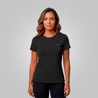 Camiseta Dry Manga Curta Feminino Preto Acampar