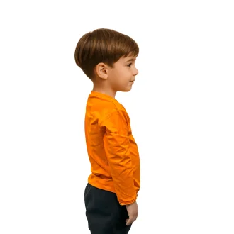 Camiseta Dry Manga Longa Infantil Laranja Acampar