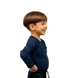 Camiseta Dry Manga Longa Infantil Marinho Acampar