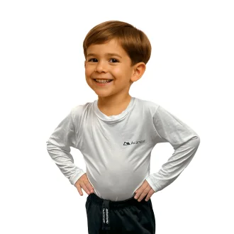 Camiseta Dry Manga Longa Infantil Acampar - Branco