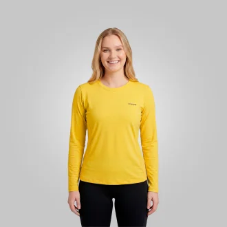 Camiseta Dry Uv50 Manga Longa Feminina Amarelo Acampar