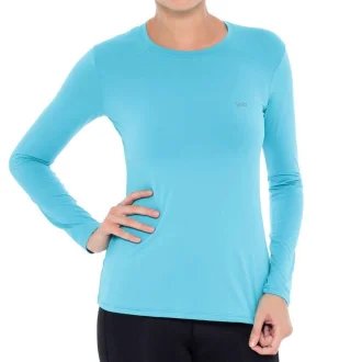 Camiseta Ion Uv Manga Longa Feminina Solo - Azul Claro