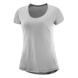 Camiseta Feminina Salomon Lite Trainning - Leve, Ventilada E Feita Para Aventuras Outdoor - Cinza