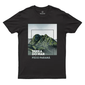 Camiseta De Algodão Pico Paraná Masculina Nos Alpes - Preto