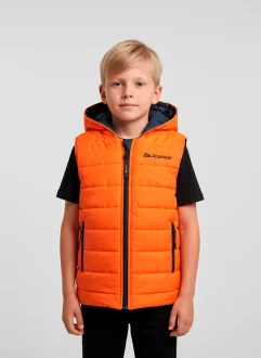Colete Puffer Chile Hooded Infantil Laranja Acampar