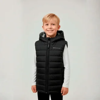 Colete Puffer Chile Hooded Infantil Preto Acampar