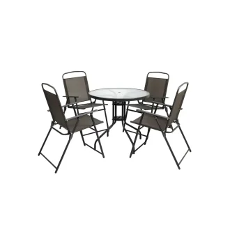Conjunto Mesa Cadeira 6Pcs Cinza Kala