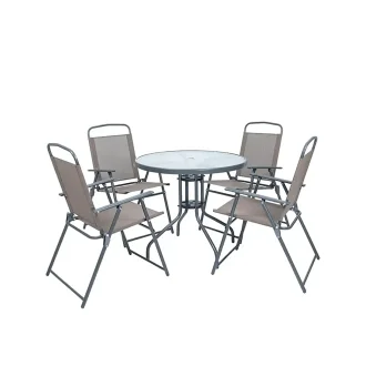 Conjunto Mesa Cadeiras 6Pcs Marrom Kala