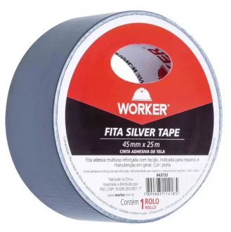 Fita Silver Tape Multiuso 45Mmx25M Worker - Cinza