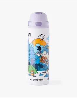 Garrafa Duo Flow Evolution 710Ml Estampada Galapagos - Roxo