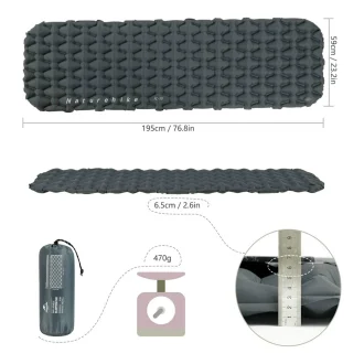Isolante Inflável Sleeping Pad Fc-10 Naturehike - Chumbo