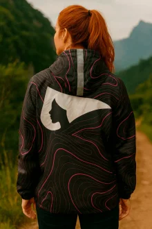 Jaqueta Corta Vento Legendários Feminino Preto Rosa - Preto