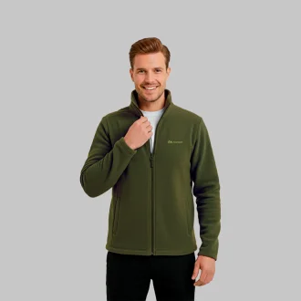 Jaqueta Fleece Full Zip Trek Keep Warm Verde Oliva Acampar