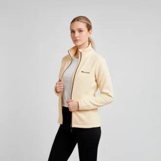 Jaqueta Fleece Full Zip Trekker Feminina Acampar Off White