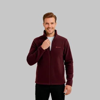 Jaqueta Fleece Trek Full Zip Térmica Masculino Bordô Acampar
