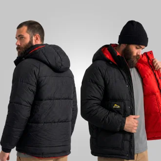 Jaqueta Polar Dupla Face Vermelho/Preto Acampar