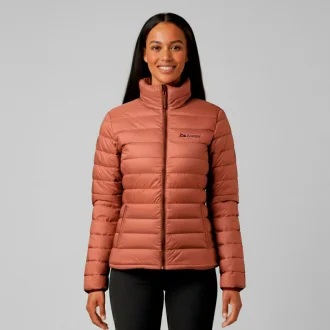 Jaqueta Puffer Chile Feminina Acampar - Goiaba