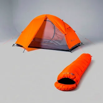Kit Barraca Alpha Ultralight 1 Pessoa Com Saco Dormir Mummy Acampar