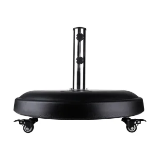 Kit Ombrelone Retangular 4,5M Preto Com Base Redonda Kala