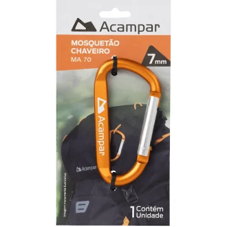 Mini Mosquetão Chaveiro 7Mm Laranja Acampar - Laranja
