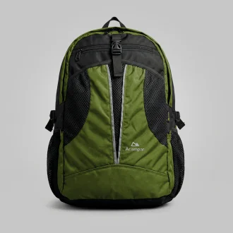 Mochila Air 30L Preto Verde Outdoor Com Capa De Chuva Acampar