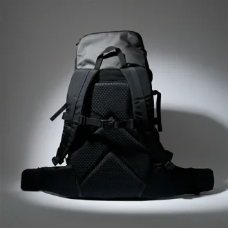Mochila Guataporã 50L Acampar - Cordura E Capa Impermeável - Preto E Chumbo