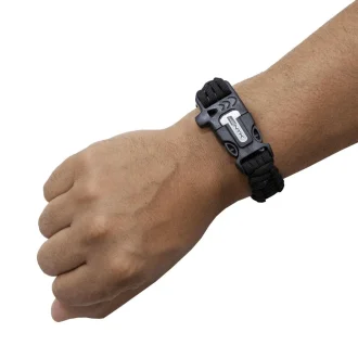 Pulseira Action Cord Com Pederneira Ntk - Preto