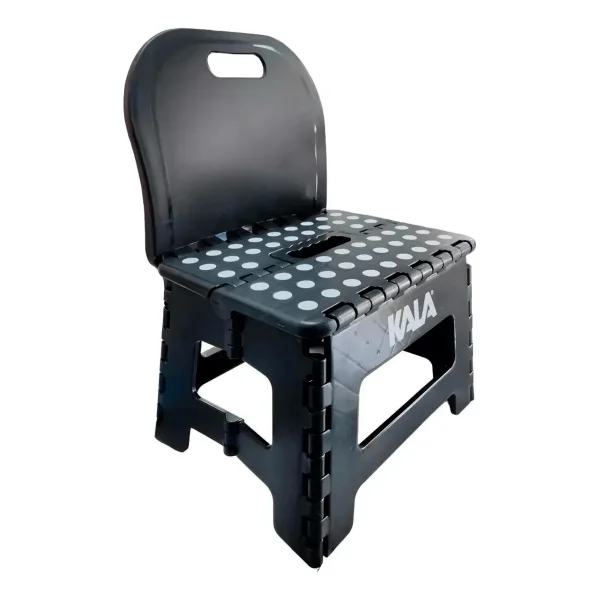 Banqueta Plastica Preto com Encosto 22Cm Kala - Imagem 2