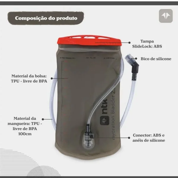 Bolsa de Hidratacao Hidrabag C/ Abertura 2 L Ntk - Imagem 3